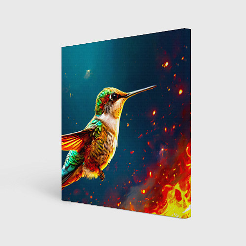 Картина квадратная Колибри в огне / 3D-принт – фото 1