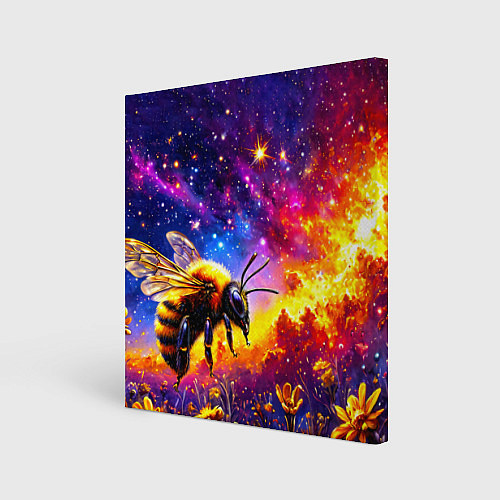Картина квадратная Пчелка в космосе / 3D-принт – фото 1