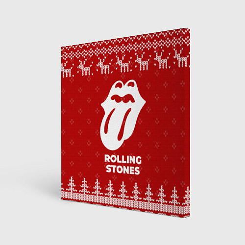 Картина квадратная Новогодний Rolling Stones с оленями / 3D-принт – фото 1