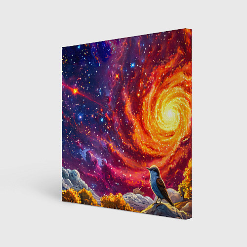 Картина квадратная Кукушка в космосе / 3D-принт – фото 1