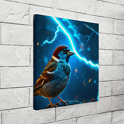 Холст квадратный Воробей в грозу, цвет: 3D-принт — фото 2