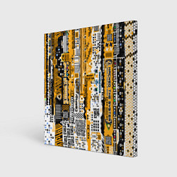Картина квадратная Cyberpunk pattern yellow