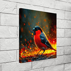 Холст квадратный Снегирь в огне, цвет: 3D-принт — фото 2