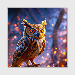 Холст квадратный Золотистая сова, цвет: 3D-принт — фото 2