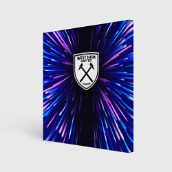 Холст квадратный West Ham neon energy, цвет: 3D-принт