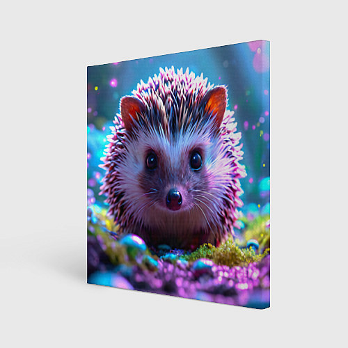 Картина квадратная Ёжики в сказаочном лесу / 3D-принт – фото 1