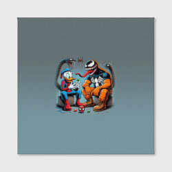 Холст квадратный Two dudes - Venom and Spider-Duck, цвет: 3D-принт — фото 2