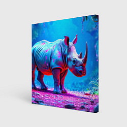 Холст квадратный Носорог в сказачном лесу, цвет: 3D-принт