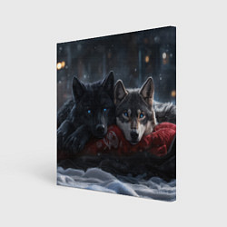 Холст квадратный Love wolfs, цвет: 3D-принт