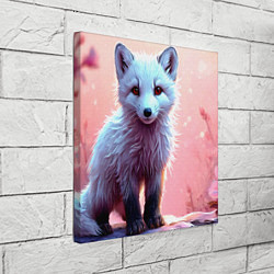 Холст квадратный Песец в розовом лесу, цвет: 3D-принт — фото 2