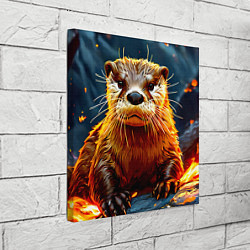 Холст квадратный Выдра в огне, цвет: 3D-принт — фото 2