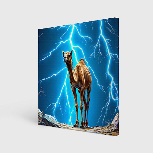 Картина квадратная Верблюд и удар молнии / 3D-принт – фото 1