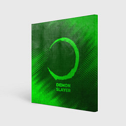 Картина квадратная Demon Slayer - green gradient