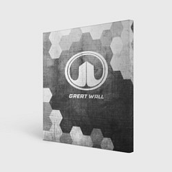 Холст квадратный Great Wall - grey gradient, цвет: 3D-принт