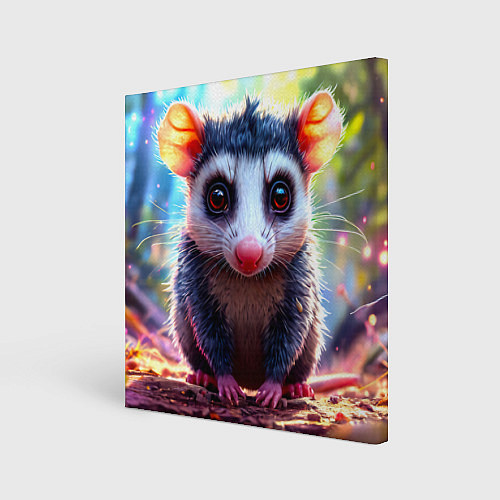 Картина квадратная Опоссум в лесу / 3D-принт – фото 1