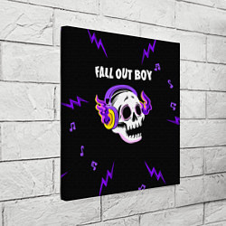Холст квадратный Fall Out Boy неоновый череп, цвет: 3D-принт — фото 2