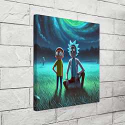 Холст квадратный Рик и Морти на поляне - нейроарт, цвет: 3D-принт — фото 2