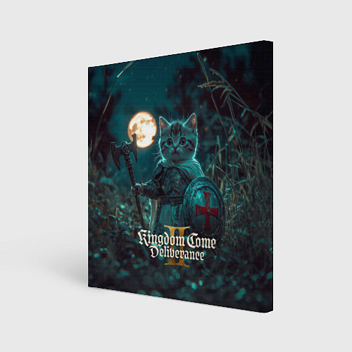 Картина квадратная Kingdom Come Deliverance 2 котенок рыцарь / 3D-принт – фото 1