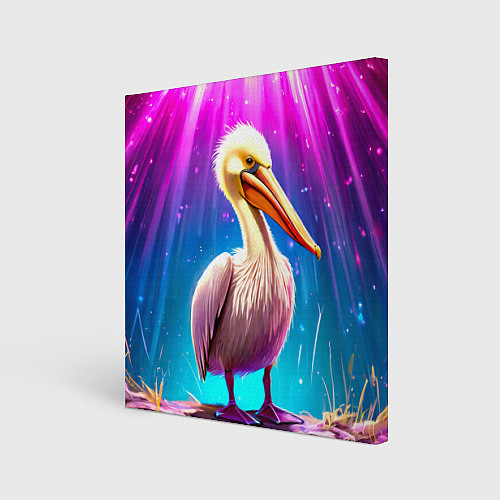 Картина квадратная Пеликан в сиянии лучей / 3D-принт – фото 1