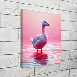 Холст квадратный Гусь на розовом озере, цвет: 3D-принт — фото 2