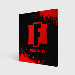 Холст квадратный Fortnite - red gradient, цвет: 3D-принт