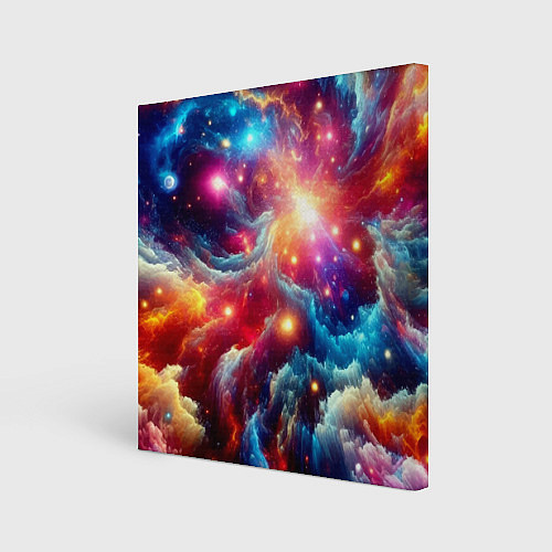Картина квадратная Colorfull neon space clouds - ai art fantasy / 3D-принт – фото 1