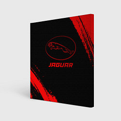 Холст квадратный Jaguar - red gradient, цвет: 3D-принт