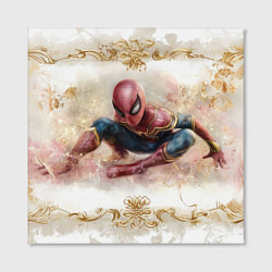 Холст квадратный Человек - паук розы и узоры, цвет: 3D-принт — фото 2