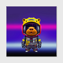 Холст квадратный Baby capybara - cyberpunk, цвет: 3D-принт — фото 2