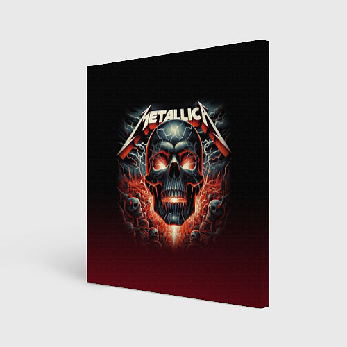 Картина квадратная Metallica - fire skull / 3D-принт – фото 1