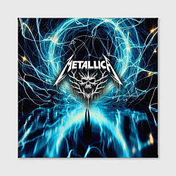 Холст квадратный Neon glow - Metallica, цвет: 3D-принт — фото 2