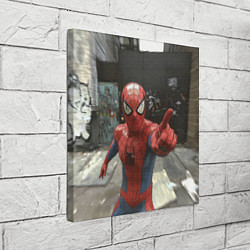 Холст квадратный Человек паук предупреждает, цвет: 3D-принт — фото 2