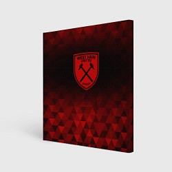 Холст квадратный West Ham red poly, цвет: 3D-принт