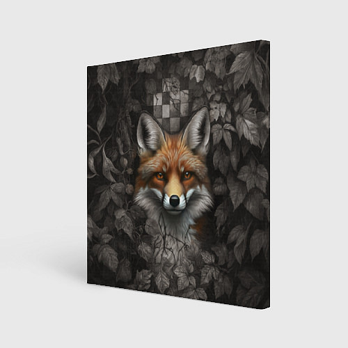 Картина квадратная Внимательный лис / 3D-принт – фото 1
