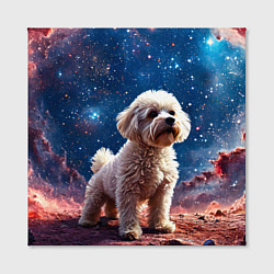 Холст квадратный Бишон в космосе, цвет: 3D-принт — фото 2