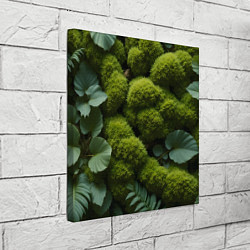 Холст квадратный Зеленый мох и листья, цвет: 3D-принт — фото 2