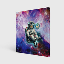 Картина квадратная Brave cat in space - ai art