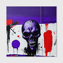 Холст квадратный Пурпурный зловещий череп, цвет: 3D-принт — фото 2