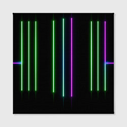 Холст квадратный Neon stripes, цвет: 3D-принт — фото 2