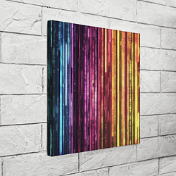 Холст квадратный Неоновый и переливающийся киберпанк узор, цвет: 3D-принт — фото 2
