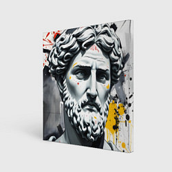 Холст квадратный Античный портрет и краска, цвет: 3D-принт
