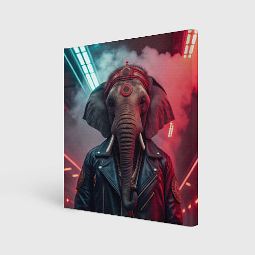 Картина квадратная Cyberpunk elephant / 3D-принт – фото 1
