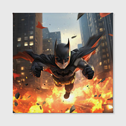 Холст квадратный Бэтмен в полете над огнем, цвет: 3D-принт — фото 2