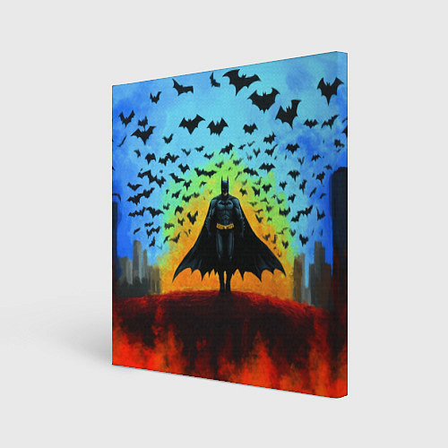 Картина квадратная Бэтмен и летучие мыши / 3D-принт – фото 1