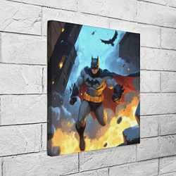 Холст квадратный Бэтмен в прыжке, цвет: 3D-принт — фото 2