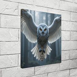 Холст квадратный Белоснежная сова, цвет: 3D-принт — фото 2