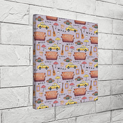 Холст квадратный Друзья - паттерн, цвет: 3D-принт — фото 2