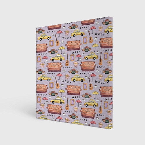 Картина квадратная Друзья - паттерн / 3D-принт – фото 1