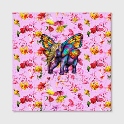 Холст квадратный Слон с крыльями бабочки, цвет: 3D-принт — фото 2