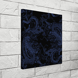 Холст квадратный Синий дракон на черном, цвет: 3D-принт — фото 2